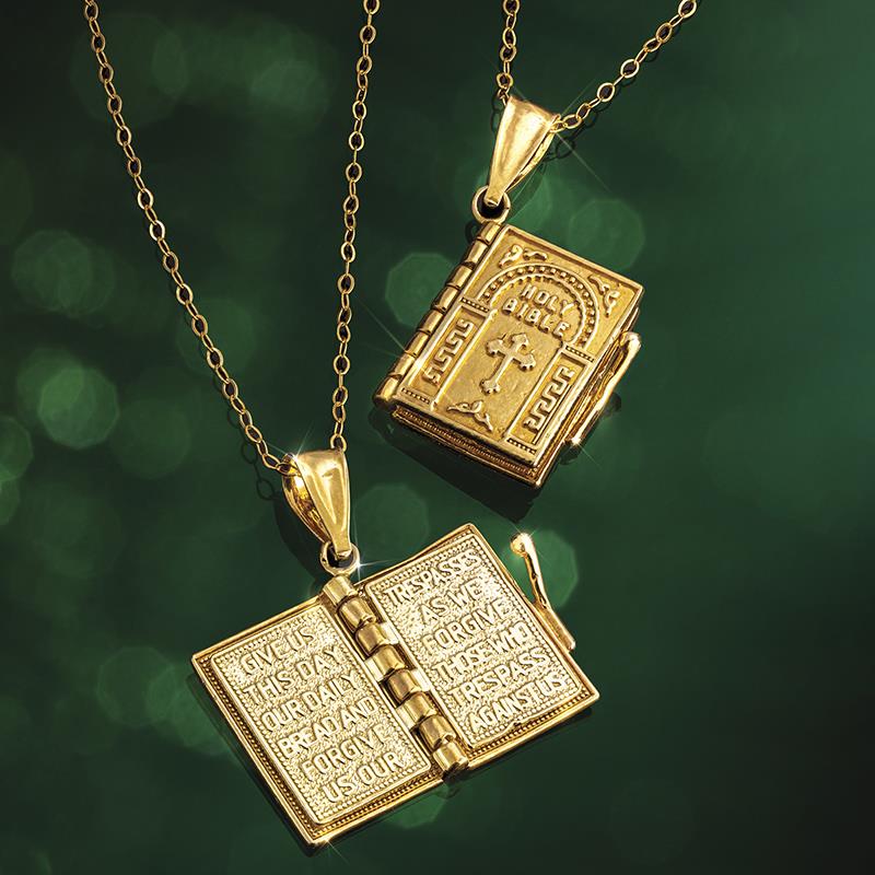 Holy Bible Necklace Set of Two